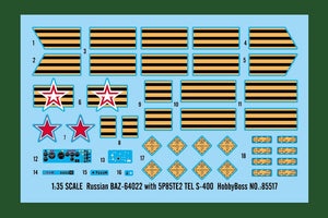 Hobby Boss 85517 Russian BAZ-64022 with 5P85TE2 TEL S-400 1/35 – immagine 7