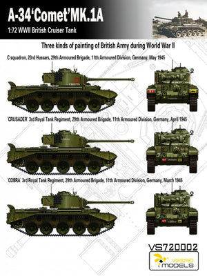 Vespid Models VS720002 A-34 &amp;#39;Comet&amp;#39; MK.1A British Cruiser Tank 1/72 – zdjęcie 7