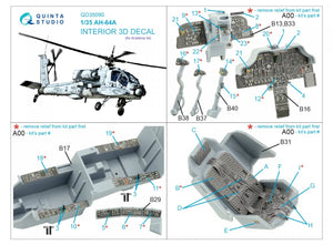 Quinta Studio QD35090 AH-64A 3D-Printed &amp;amp; colored Interior on decal paper (Academy) 1/35 – image 2
