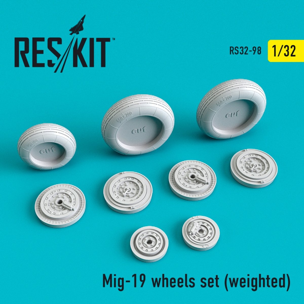 RESKIT RS32-0098 JEU DE ROUES MIG-19 (LESTÉ) 1/32