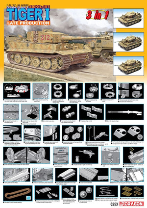 Dragon 6253 Sd.Kfz. 181 Tiger I Late Production (3 in 1) – image 2