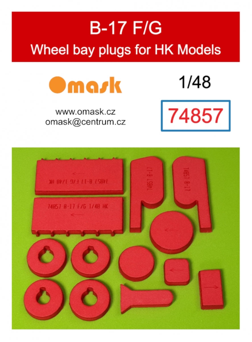 Omask 74857 Bouchons de puits de train d'atterrissage B-17 F/G (pour modèles HK 01F002, 01F001) 1/48