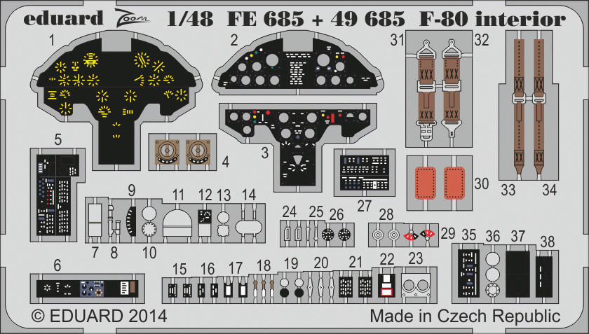 Intérieur du F-80 Eduard 49685 SA HOBBY BOSS 1/48
