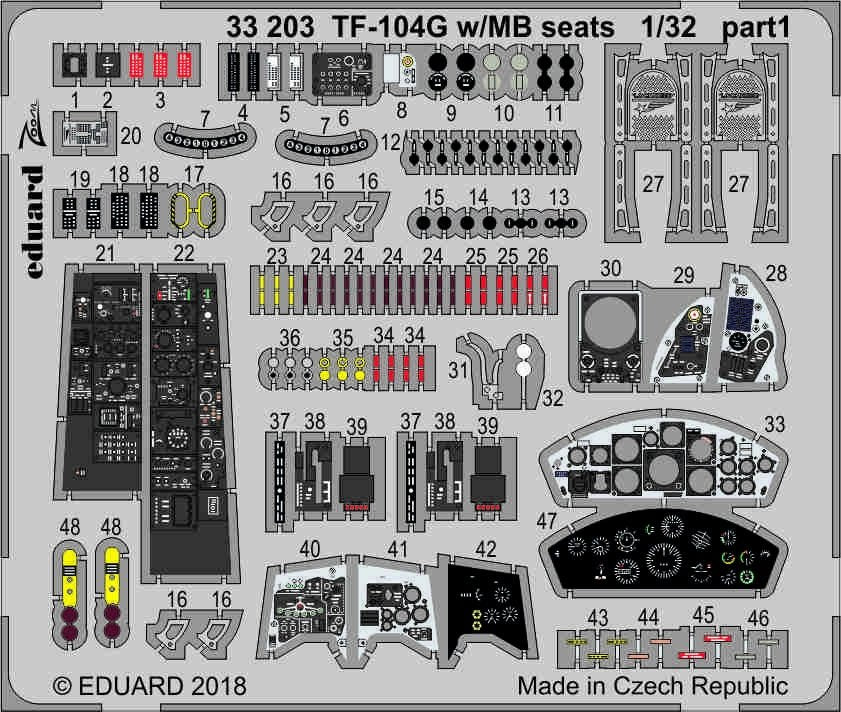 Eduard 33203 TF-104G w/ MB seats ITALERI 1/32 – zdjęcie 2