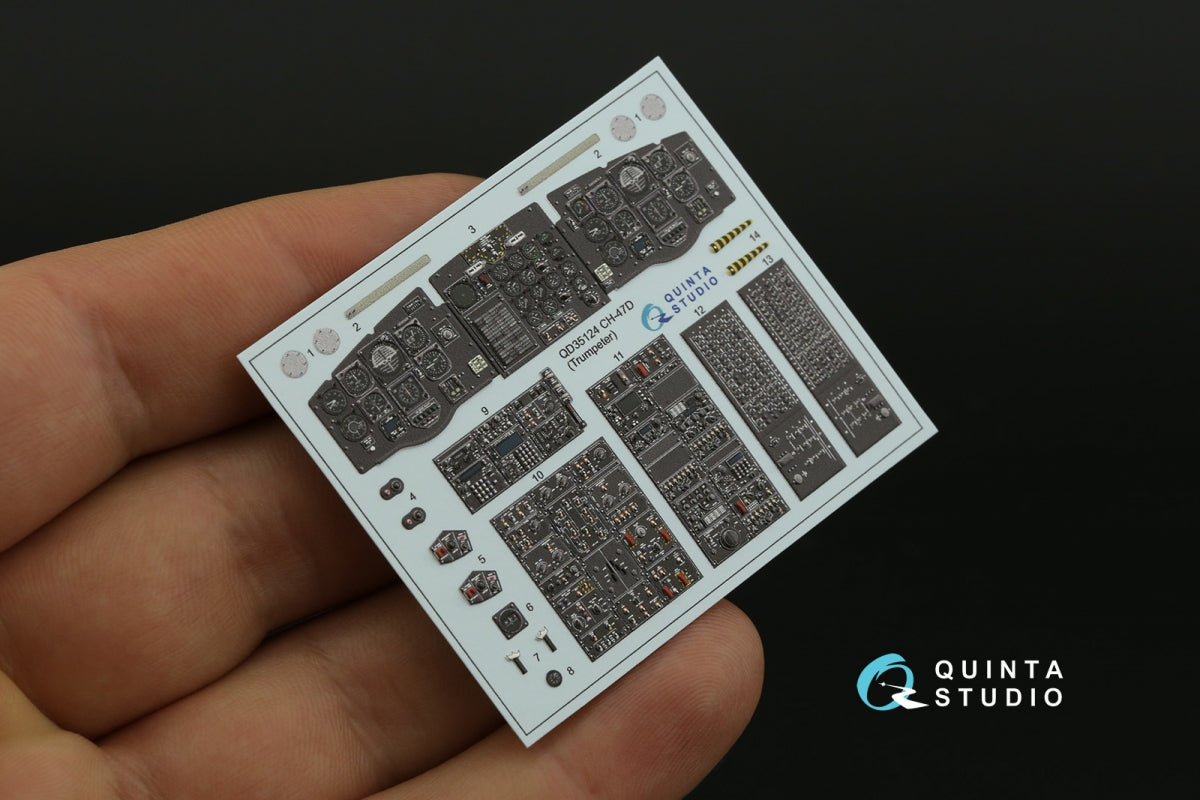 Quinta Studio QD35124 CH-47D 3D-Printed coloured Interior on decal paper (Trumpeter) 1/35 – Bild 3