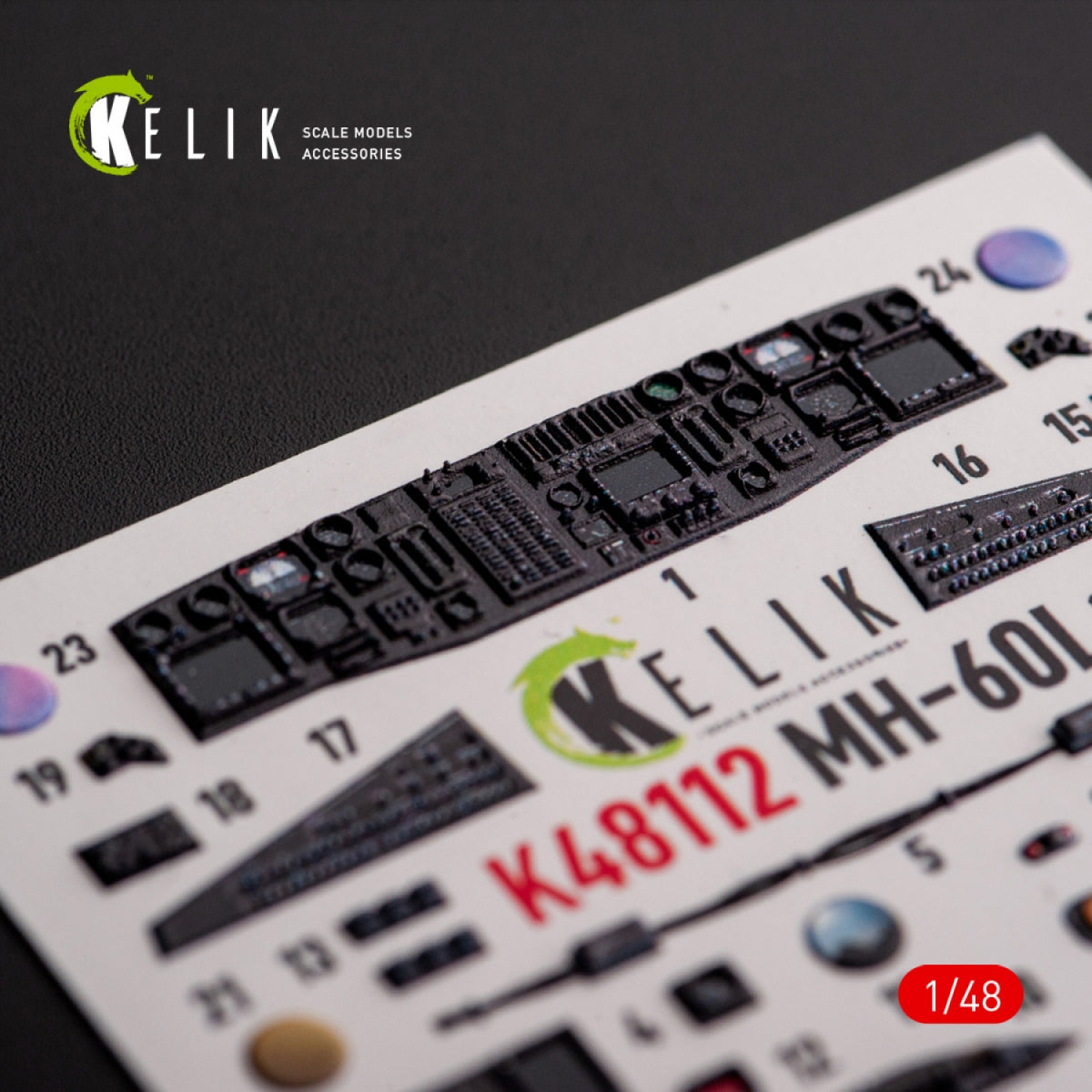 KELIK K48112 MH-60L Black Hawk - interior 3D decals for ICM kit 1/48 – immagine 9