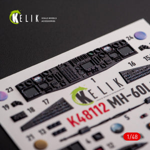 KELIK K48112 MH-60L Black Hawk - interior 3D decals for ICM kit 1/48 – immagine 9