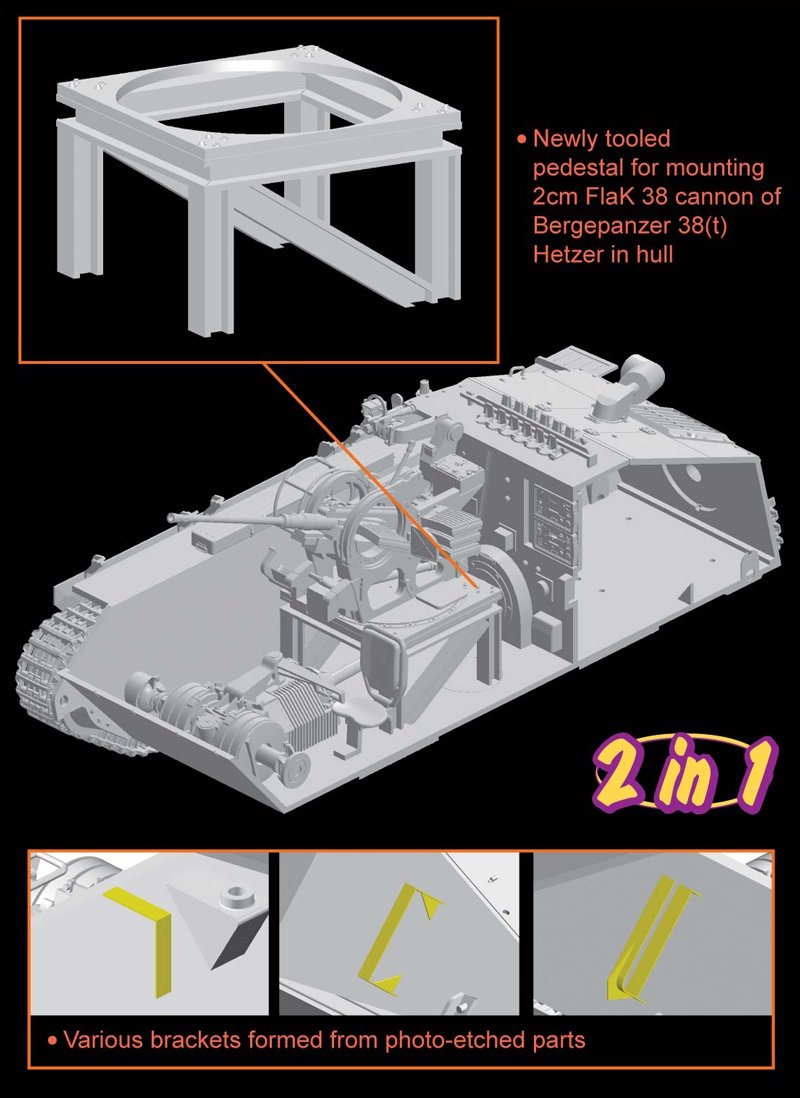 Dragon 6399 Bergepanzer 38(t) HETZER mit 2cm FlaK 38 1/35 – Bild 2