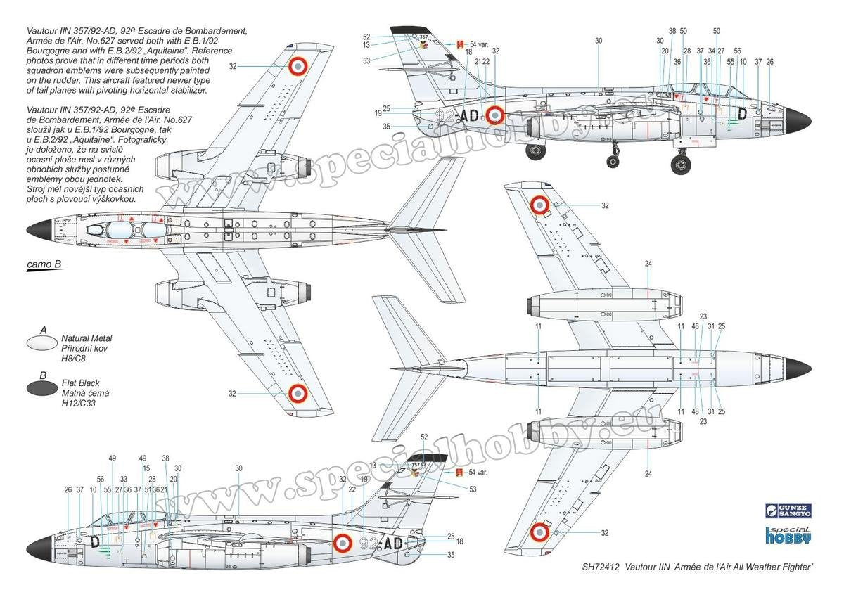 Special Hobby 72412 S. O. 4050 Vautour II &amp;#39;Armée de l&amp;#39; Air All Weather Fighter&amp;#39; 1/72 – Bild 3