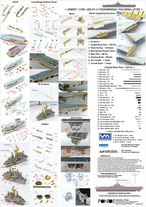 Pontos 35005F1 USS CV-14 Toconderoga 1944 Detail Up Set 1/350 – Bild 4