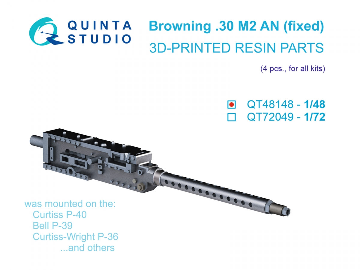 Quinta Studio QT48148 Browning .30 M2 AN (fixed) Machine Gun, 4 pcs (for all kits) 1/48