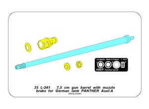 Aber 35L-241 7,5 cm barrel with muzzle brake for Panther Ausf.A 1/35 – immagine 9