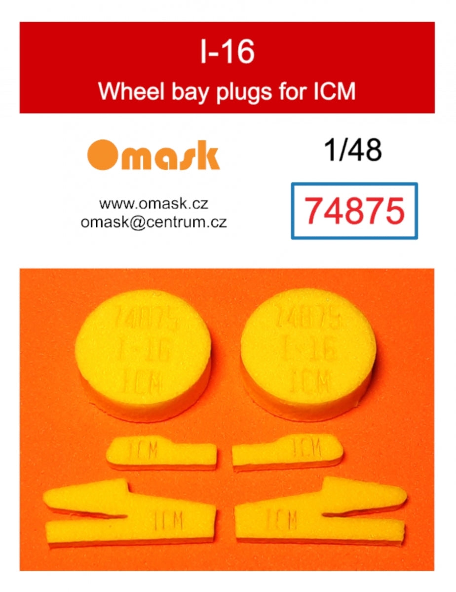 Omask 74875 I-16 wheel bay plugs (for ICM) 1/48