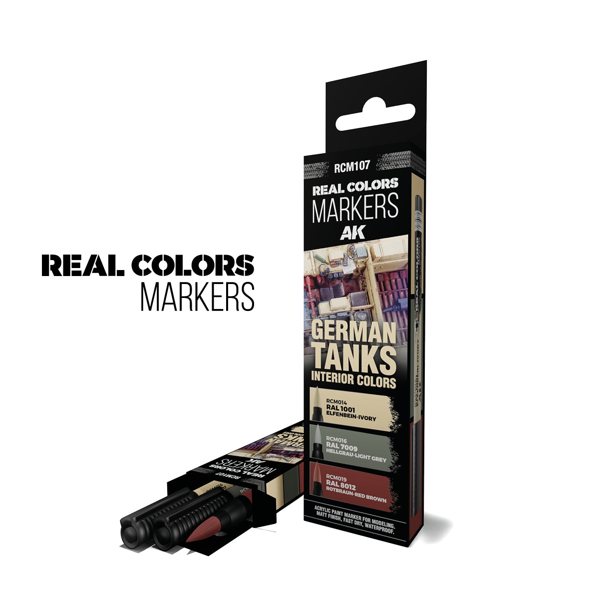 AK Interactive RCM107 GERMAN TANKS INTERIOR COLORS – RC MARKERS SET RCM014 RCM016 RCM019 – Bild 2