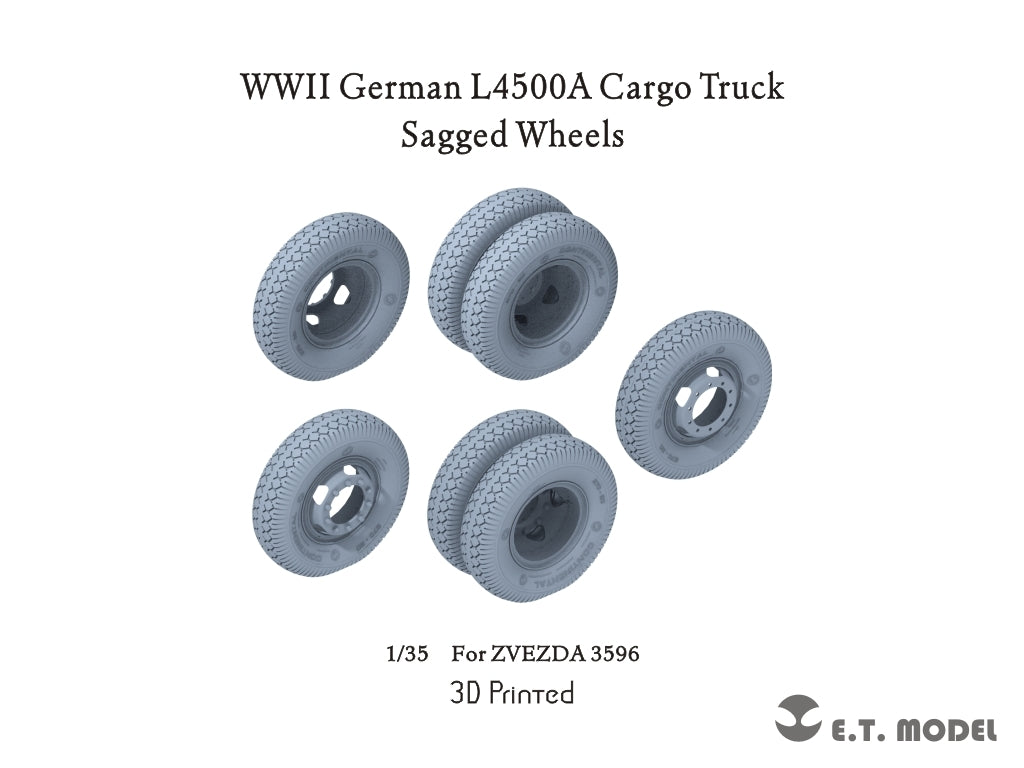 Maquette ET P35-160 Camion cargo allemand L4500A de la Seconde Guerre mondiale, roues affaissées, échelle 1/35