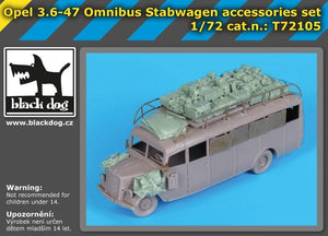 Black Dog T72105 Opel 3.6-47 Omnibus stabwagen accessories set for Roden 1/72 – Bild 2