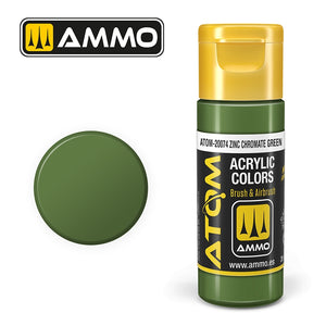 AMMO de Mig Jimenez 20075 ATOM COLOR Vert Chromate 20ml