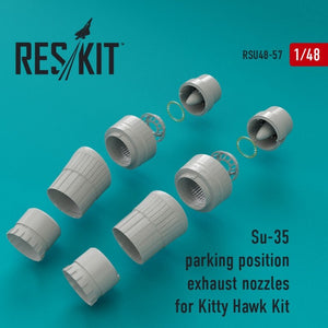 RESKIT RSU48-0057 Buses d&amp;#39;échappement en position de stationnement Su-35 pour maquette Kitty Hawk 1/48
