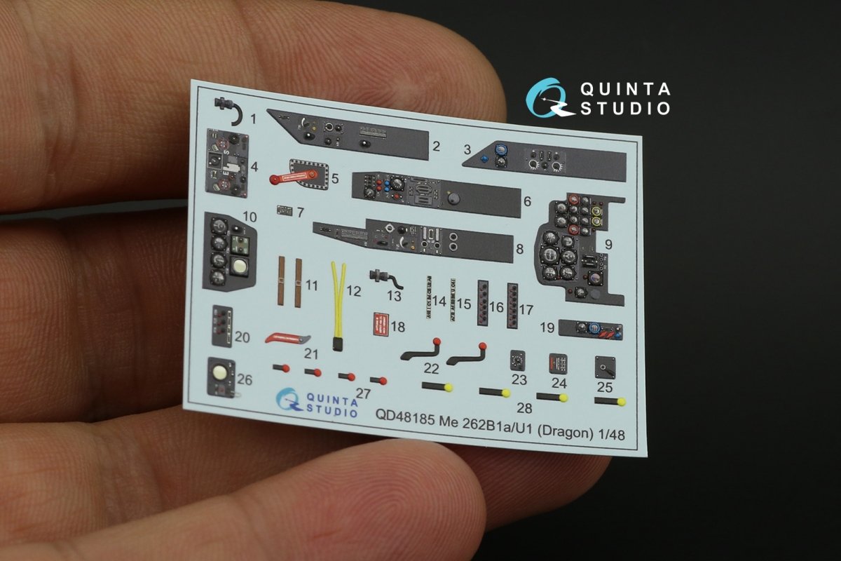 Quinta Studio QD48185 Me 262B-1a/U1 3D-Printed &amp;amp; coloured Interior on decal paper (for Dragon ) 1/48 – Bild 3