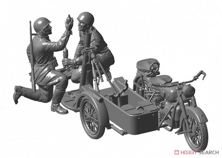 Zvezda 3651 Soviet Motorcycle M-72 with Mortar 1/35 – Bild 7