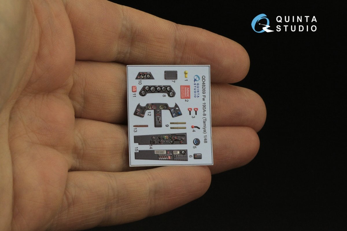 Quinta Studio QD48269 Fw 190A-8 3D-Printed &amp;amp; coloured Interior on decal paper (Tamiya) 1/48 – imagen 4