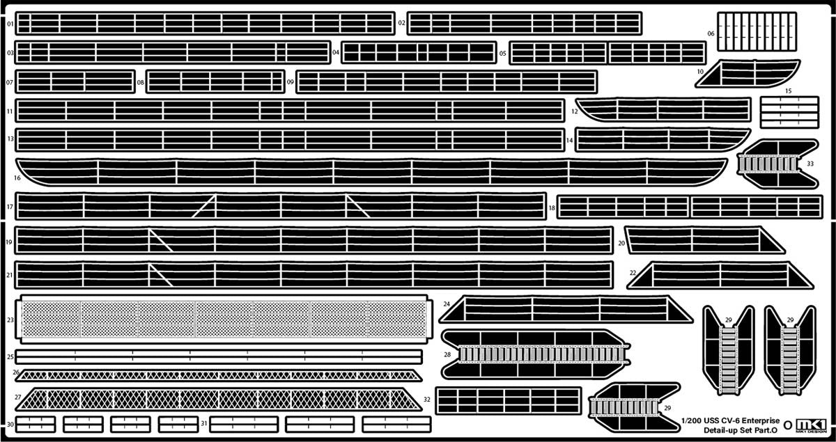 MK1 Design MD-20022 USS CV-6 Enterprise DX with Full Wooden Deck for Trumpeter 1/200 – Bild 65