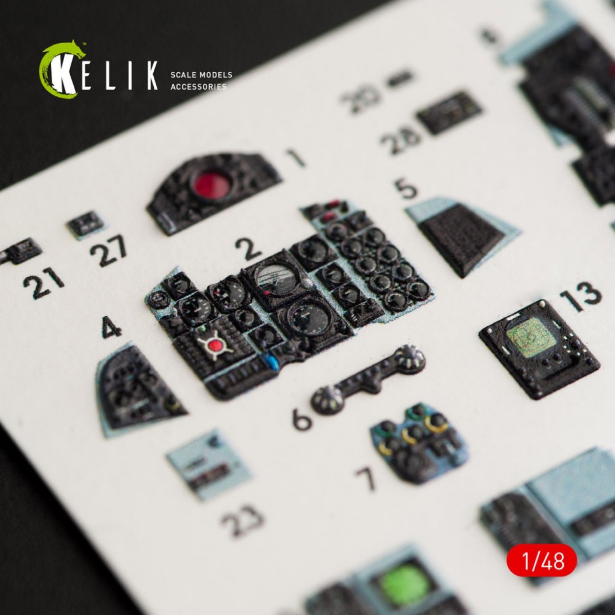 KELIK K48027 F-4B INTERIOR 3D DECALS FOR TAMIYA KIT 1/48 – immagine 7