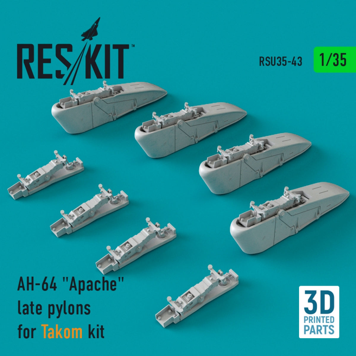 RESKIT RSU35-0043 AH-64 "APACHE" LATE PYLONS FOR TAKOM KIT (3D PRINTED) 1/35