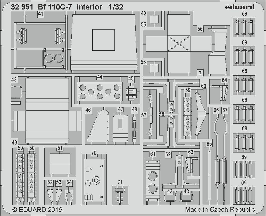Eduard 32951 Bf 110C-7 interior REVELL 1/32 – imagen 2