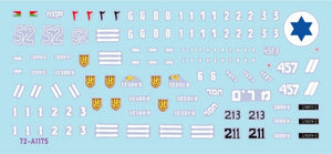 Star Decals 72-A1175 Early IDF markings # 2. Israeli armoured cars and AFVs in 1948-49. Sherman 75mm, Sherman 105mm, Cromwell Mk IVF, Hotchkiss 39 H, Vickers Light Tank Mk VI B. 1/72 – Bild 3