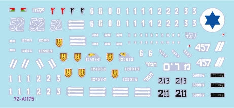 Star Decals 72-A1175 Early IDF markings # 2. Israeli armoured cars and AFVs in 1948-49. Sherman 75mm, Sherman 105mm, Cromwell Mk IVF, Hotchkiss 39 H, Vickers Light Tank Mk VI B. 1/72 – Bild 3