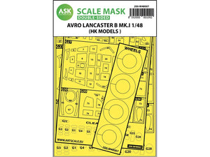 Art Scale Kit M48007 Avro Lancaster Mk.Ib Double-Sided Painting Mask for HK Models 1/48
