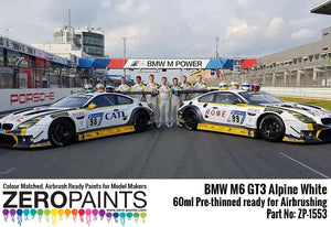 Zero Paints ZP-1553 BMW M6 GT3 Alpine White Paint 60ml – immagine 2