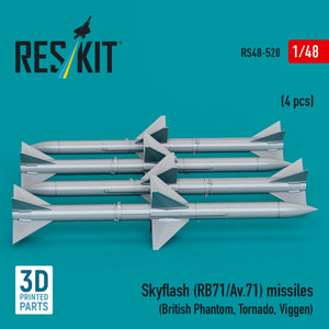 RESKIT RS48-0520 Skyflash (RB71/Av.71) missiles (4 pcs) (3D Printed) 1/48 – zdjęcie 2