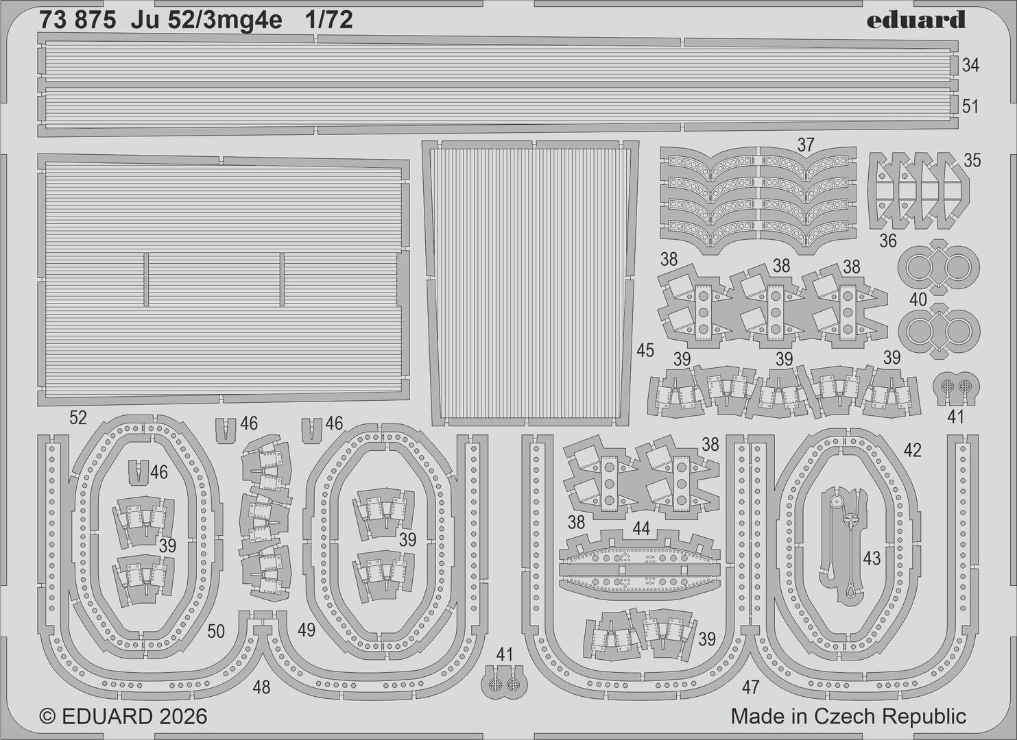 Eduard 73875 Junkers Ju 52/3mg4e PE Parts for AIRFIX 1/72