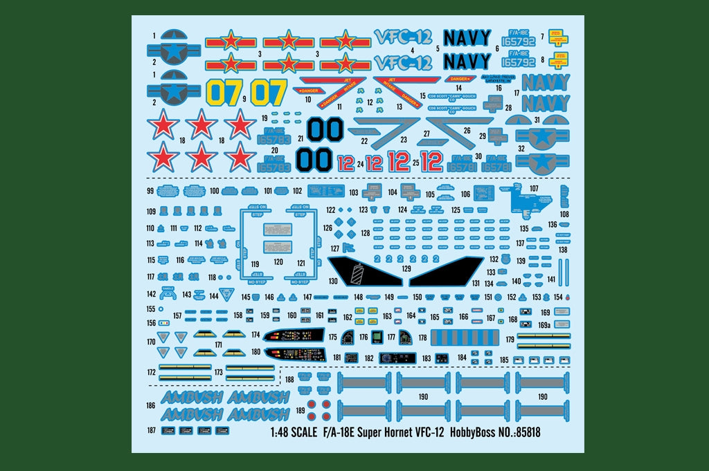 Hobby Boss 85818 F/A-18E Super Hornet VFC-12 1/48 – immagine 4