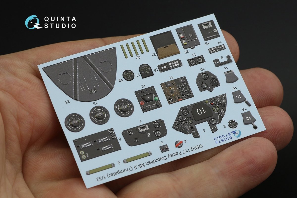 Quinta Studio QD32117 Fairey Swordfish Mk.II 3D-Printed &amp;amp; coloured Interior on decal paper (Trumpeter) 1/32 – imagen 5