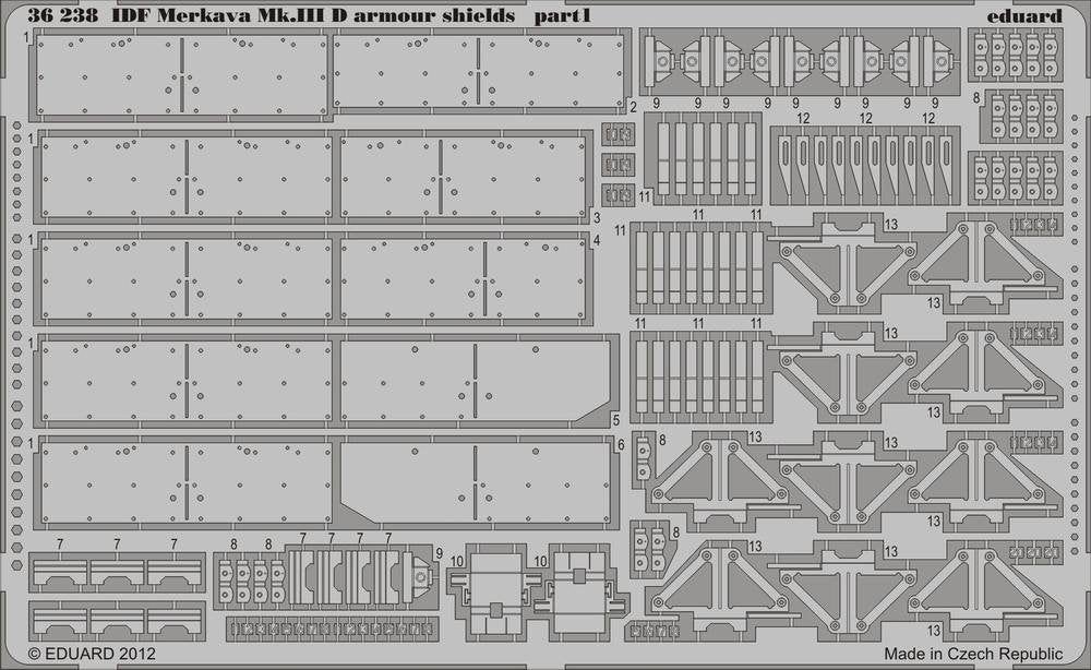 Eduard 36238 IDF Merkava Mk. IIID armour shields 1/35 Hobby Boss – imagen 2