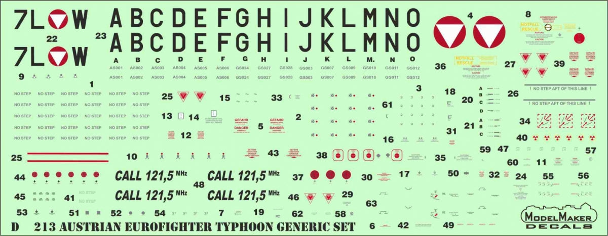 ModelMaker Decals D48213 Austrian Eurofighter Typhoon generic set 1/48 – zdjęcie 2