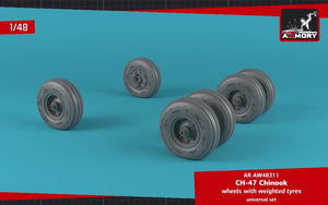 Roues Armory Models AW48311 CH-47 Chinook avec pneus lestés 1/48