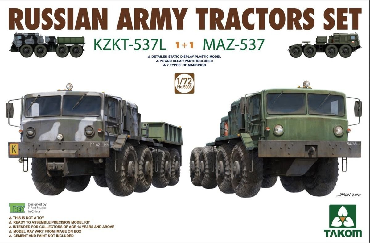 Takom 5003 Tracteurs de l'armée russe SET KZKT-537L &amp; MAZ-537 1/72