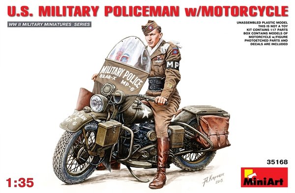 MiniArt 35168 POLICIER MILITAIRE AMÉRICAIN AVEC MOTO (1/35)