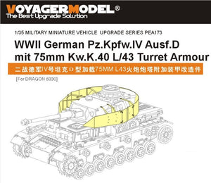 Voyager Model PEA173 WWII German Pz.Kpfw.IV Ausf.D mit 75mm Kw.K.40 L/43 Turret Armor (For DRAGON 6330) 1/35 – image 2