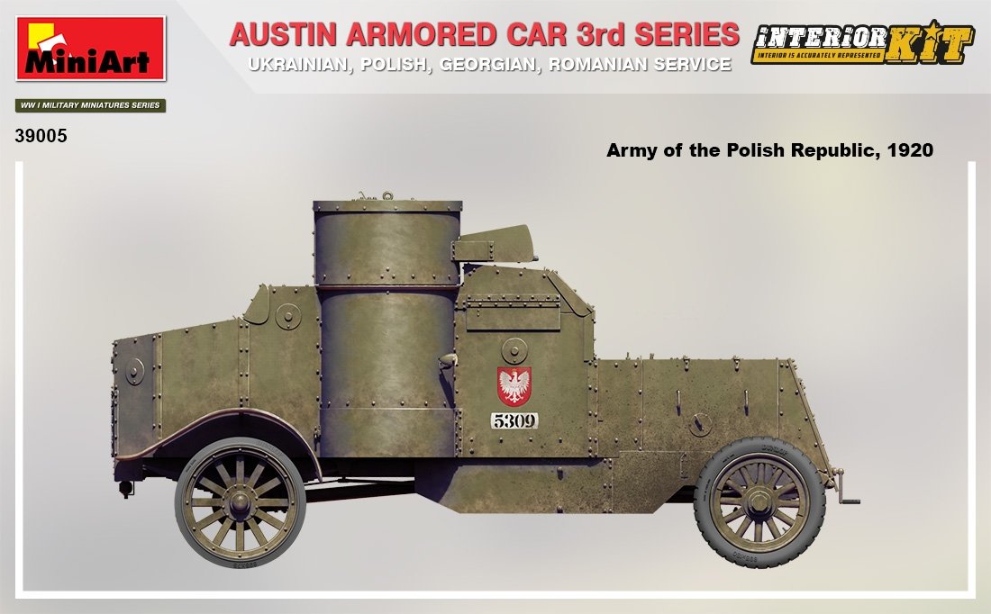 MiniArt 39005 AUSTIN ARMORED CAR 3rd SERIES: UKRAINIAN, POLISH, GEORGIAN, ROMANIAN SERVICE. INTERIOR KIT 1/35 – immagine 2