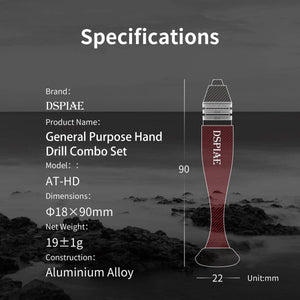 DSPIAE AT-VHDS Aluminum Alloy Hand Drill 0.3-3.2mm / wiertarka z wiertłami – Bild 4