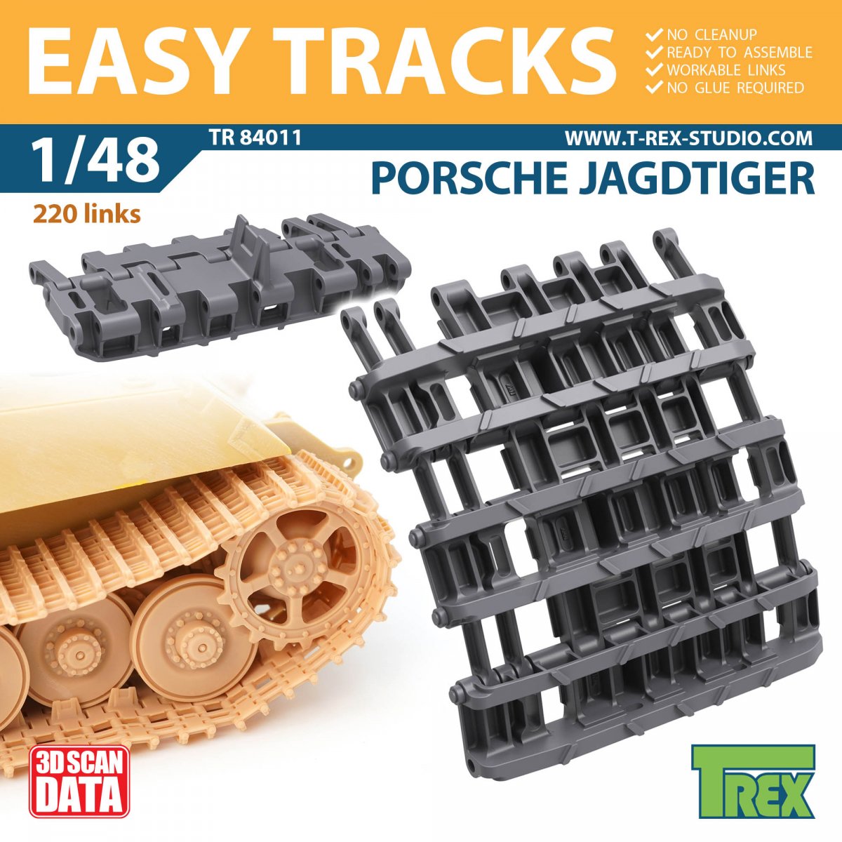 T-Rex Studio TR84011 Porsche Jagdtiger Chenilles 1/48
