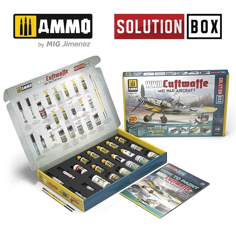 AMMO of Mig Jimenez 7726 SOLUTION BOX – WWII Luftwaffe Mid War Aircraft – immagine 3