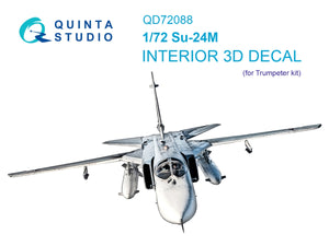 Intérieur imprimé en 3D et coloré sur papier décalcomanie Quinta Studio QD72088 Su-24M (Trumpeter) 1/72