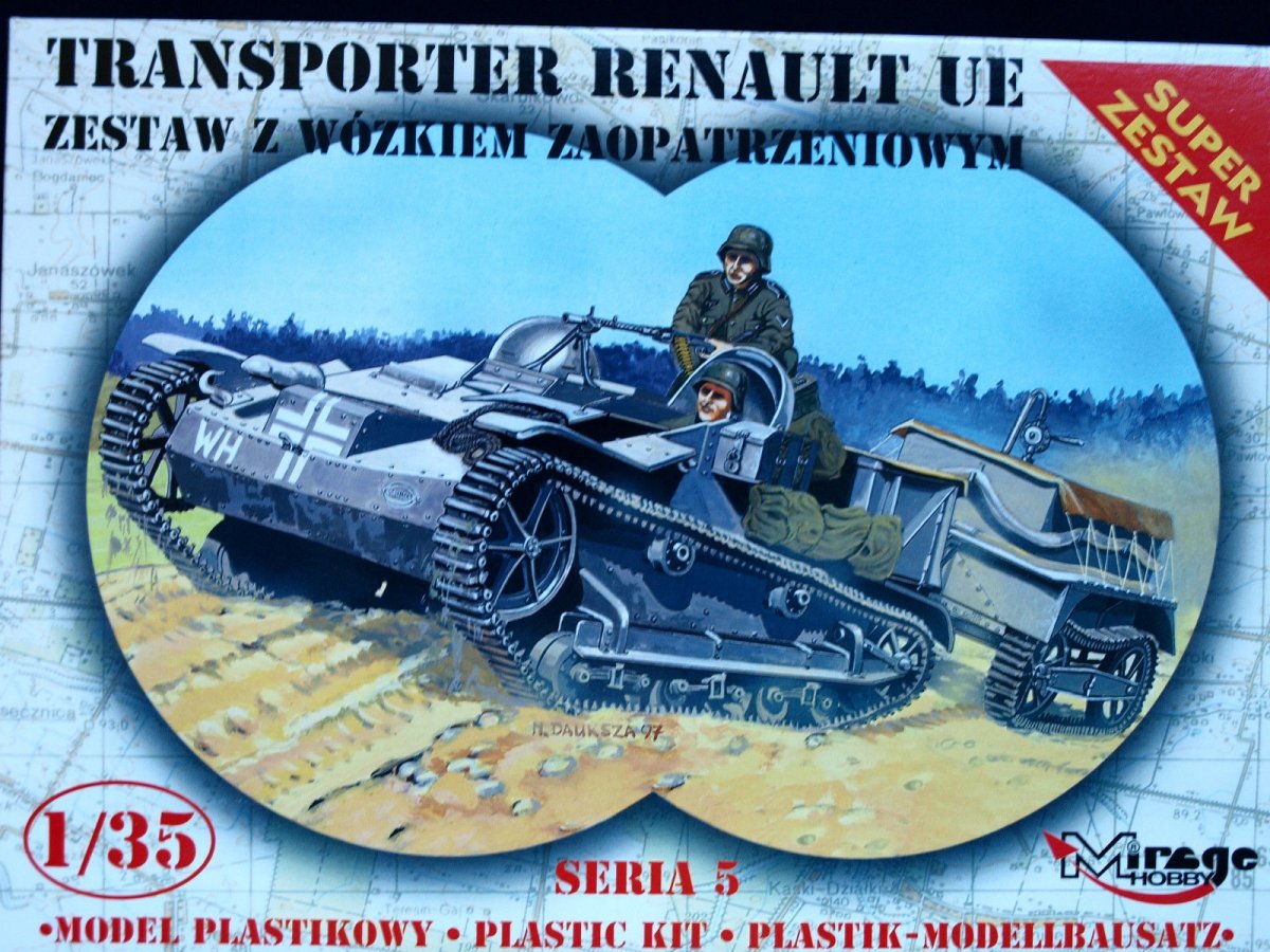 Coffret Mirage Hobby 355014 RENAULT UE Transporter avec chariot de ravitaillement 1/35
