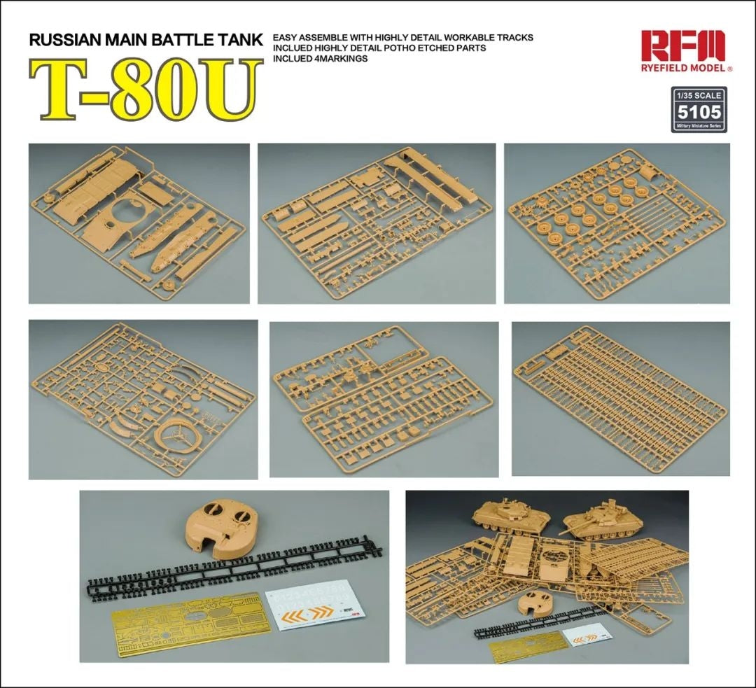 Rye Field Model 5105 Russian Main Battle Tank T-80U 1/35 – immagine 12